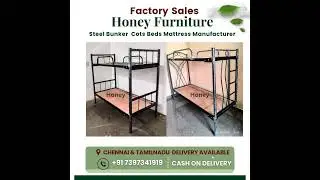 Hostel Bunker Cots Beds Mattresses Women's hostel / Mens Hostel / PG Cot Manufacturing in Chennai