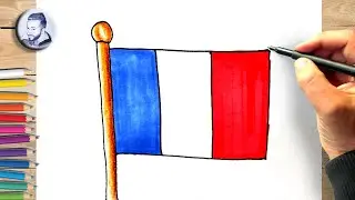 Comment dessiner le drapeau de France, drapeau france dessin