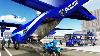 US Police ATV Quad Bike Plane Transport Game || ZAFRY GAMING