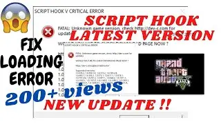 SCRIPT HOOK V LATEST UPDATE(1.0.2189.0) ||GTA5 RANDOM CRASH FIX || Script Hook V Critical Error FIX