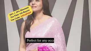 Party Wear Saree Georgette Double Shaded Sequin Saree