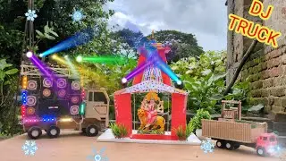 How to make mini stage program in Card bord// dugra puja// dj truck 🚛🚛#djtruck #stageprogram 