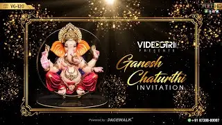 Ganesh Chaturthi Invitation Video | Custom Ganpati Puja Invitation Card 2024 | VG-120