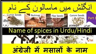 Spices names in English with meaning in Urdu and Hindi|Masale|مصالحے|मसाले|