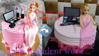 Doll cake with makeup kit | birthday cake for girls 