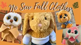 DIY No Sew Fall Clothes for Stuffed Animals | Long Sleeve, Coat, Sweater Vest, Turtleneck