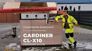 Czyszczenie piaskowca z użyciem kija Gardiner CL-X10 i szczotki z czterema dyszami natryskowymi.