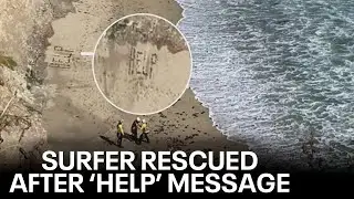 'HELP': Kite surfer rescued after using rocks to spell out 'HELP' | KTVU
