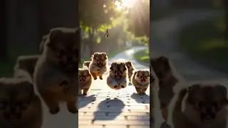 Morning Walk Surprise in Germany 🐶🦋 | Brown Pomeranian Puppies&rsquo; Cutest Moment