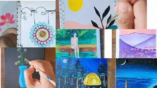 8 Nature Inspired Art Ideas | Quick and Cute Beginner Friendly Painting Techniques  #video #trending