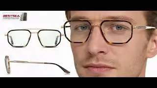 Classic square titanium acetate glasses