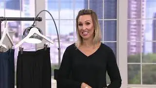 H by Halston Jet Set Jersey Fly-Away Wide Leg Pants on QVC
