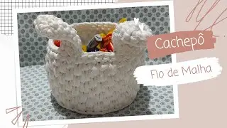 Cestinho Coelho Fio de Malha crochê -2