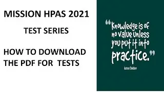 HPAS 2021 Test series | Link to download pdf for tests | HPAS 2021 | Test series |
