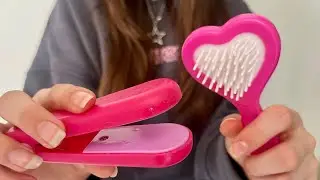 ASMR Doing your hair using kids toys | Hair straightening | Hair brushing | Camera Combing