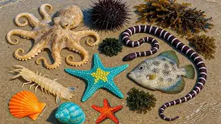 🌊 Coastal foraging | 🐙 Octopus, 🐍 Sea Snake, ⭐ Starfish, 🦐 Shrimp, 🦀 Crabs & 🐚 Seashell Treasures