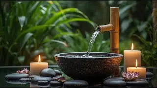Relaxing Music for Healing Mind 🌿 Bamboo Fountain + Soft Piano Sleep Sounds for Stress & Balance
