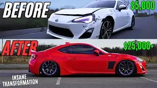 REBUILDING A WRECKED FRS/BRZ/86 IN 10 MINUTES! *INSANE TRANSFORMATION*