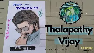 Vijay master teaser drawing / third look master Vijay drawing / oil pastels colour in master Vijay