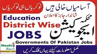 Educators jobs 2019 District Wise Complete Details | Educator jobs | jobs in Pakistan | Naukri Alert
