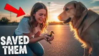 Golden Retriever Rescues Abandoned Family! (Emotional Footage) 🚗✨