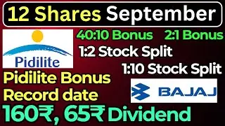 Pidilite Bonus Record date &bull; Nazara tech bonus+ Split &bull; Nalco &bull; Bajaj Dividend &bull; 12 shares news