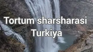 Turkiya Tortum Sharsharasi. Tortum waterfall Turkiye by drone