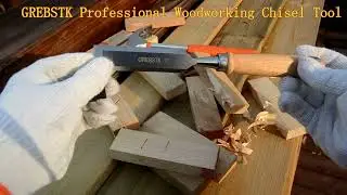GREBSTK 4 Piece Wood Chisel Set Sturdy CR-V Steel Chisel Beech Handle Woodworking Tools