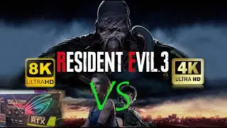 ASUS ROG STRIX 3090 OC || Resident Evil 3 || 8K - 19GB VRAM Usage VS 4K - 13GB VRAM Usage || Ultra