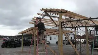 STEEL TRUSSES Monitor Style Barn w/ LEAN TO STEEL TRUSSES