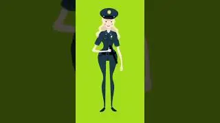 Policewomen Animation Green Screen