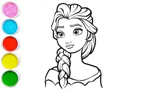 Cute Elsa Frozen Drawing for kids, Painting & Coloring for kids, Toddlers | Let's Draw Togethers