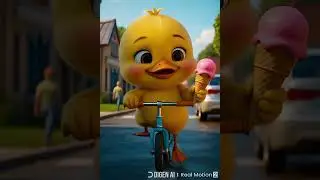 Cute Yellow Duck Buys Ice Cream and Shares with a Girl #DuckAdventure