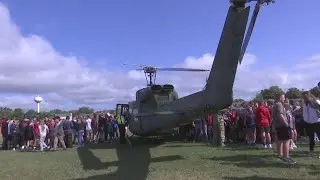 Stillman Valley High graduate, Air Force captain lands helicopter on school's football field