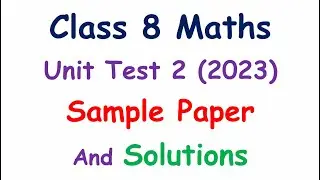 Class 8 maths | Unit Test 2 | maths question paper