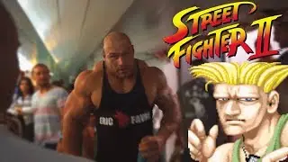 Guile's Theme Goes with Everything - Giant Bodybuilder Morgan Aste vs Little Hallway