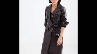 Vinyl trench coat in oxblood