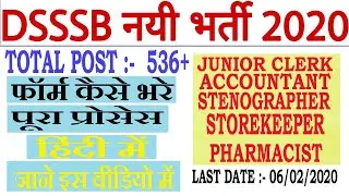 DSSSB New 526 posts junior clerk online form apply,Store Keeper,Veterinary Livestock Inspector,apply