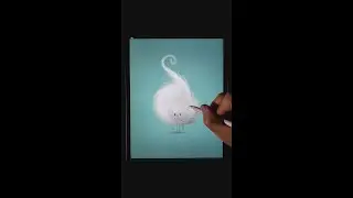 Drawing a Cute Fluffy Creature in Procreate - Digital Art Inspiration #Shorts