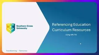 SCU Library - Referencing Education Curriculum Resources