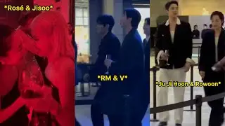 BTS V & RM, Blackpink Ros&eacute; & Jisoo, Jihoon & Rowoon interaction at Paradise Art Night 파라다이스 아트 나이트 