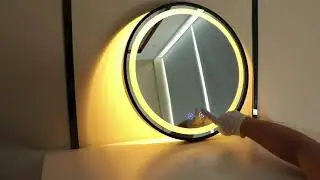 Led anti-fog round shaped mirror for bathroom