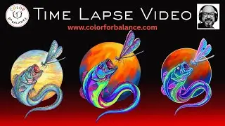 Neon Bass & Dragonfly | Psychedelic Art | Time Lapse Coloring Videos
