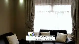 Pinch Pleat Blackout Curtain with Wave Header Voile for Bay Window | www.leadinginteriors.com LDN