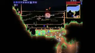 Terraria boss battle :-3 Eye of Cthulu SOLO (Doamna Craciun :)