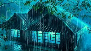 Fall Easily into Deep Sleep with Heavy Rainstorm and Thunder Roaring on Tin Roof | ASMR Rain Sounds