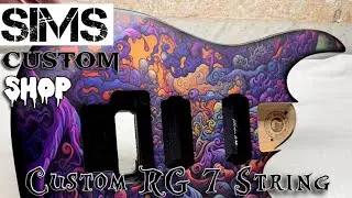 Custom Ibanez RG 7 String guitar body - Psychedelic paint job