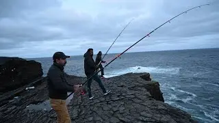 Mackerel fishing in Kilkee cliffs