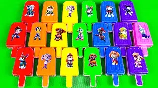 Rainbow Slime 🌈 Paw Patrol Clay Slime Coloring Ryder, Chase, Marshall,   Satisfying ASMR Video