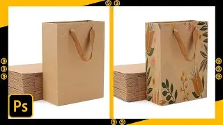 Shopping bag mockup design #photoshop #shorts